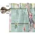 thumbnail image 5 of Spring Easter Kitchen Curtains Set Small Half Curtains 24 Inches Length, Bunny Easter Eggs Colorful Plaid Green Wood Rod Pocket Window Treatment Bedroom Tiers and Valance Set for Cafe Bathroom, 5 of 5