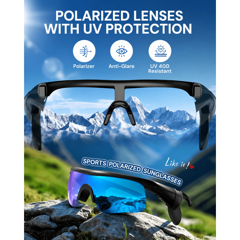COSJM Bluetooth Smart Sunglasses with Open-Ear Audio photo 3