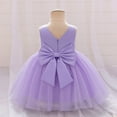 thumbnail image 2 of EnJoCho Flower Girl Dress for Wedding Tulle Satin Bow Shoulder Long A Line Girls First Communio𝗇 Dresses Formal Birthday Gown, 2 of 8