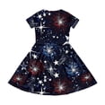 thumbnail image 5 of Grblisyd 4th of July Dresses for Girls USA Patriotic Short Sleeve Dress Star Striped Crew Neck A Line Dress Independence Day Outfit with Pockets 10-12y, 5 of 6