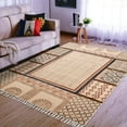 thumbnail image 2 of Casavani Handblock Printed Cotton Farmhouse Living Room Area Rug Geometric Area Carpet, Brown 10x16 feet, 2 of 6