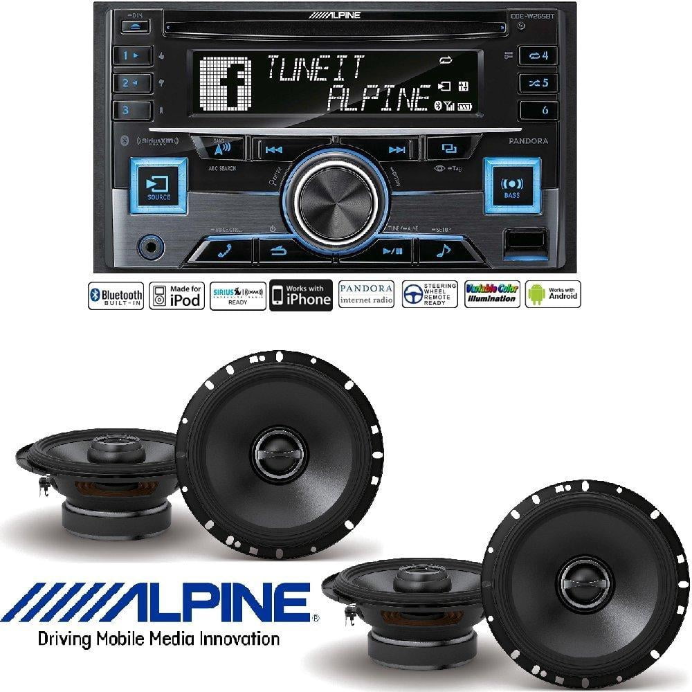 Alpine CDEW265BT, Double DIN CD Car Stereo w/Bluetooth, USB