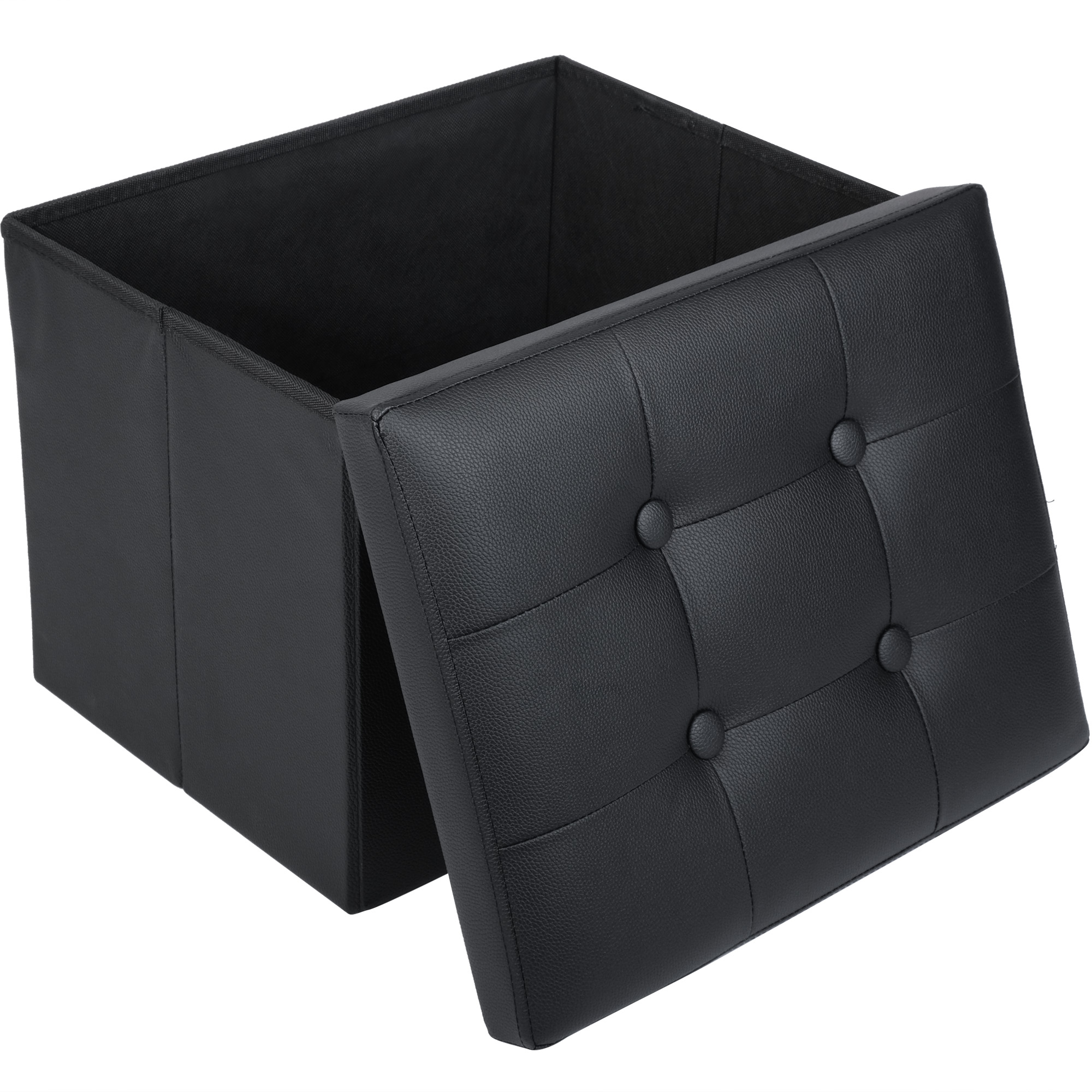 LotFancy 17" Storage Ottoman Cube, Black photo 2