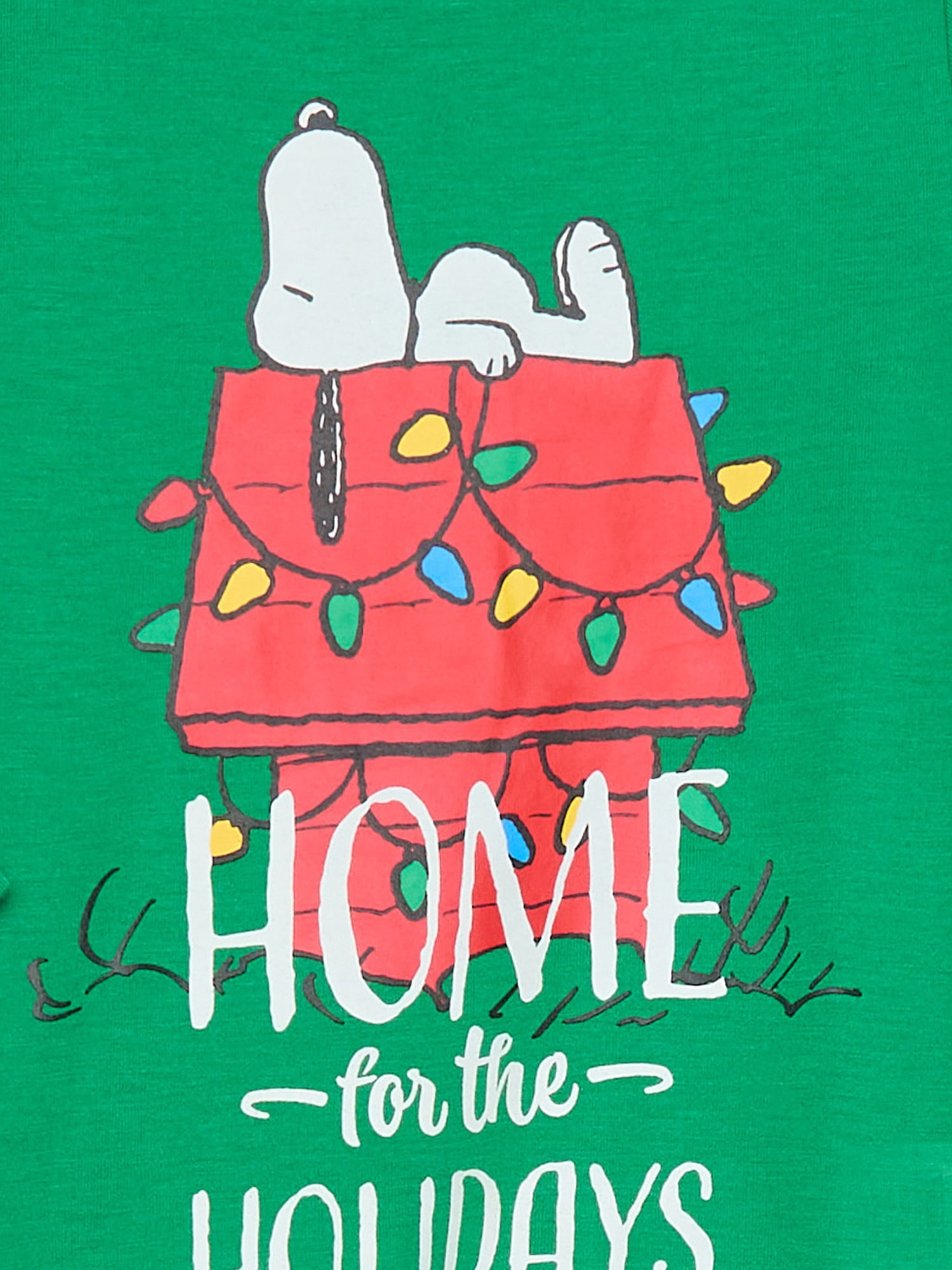 Snoopy Home for the Holiday’s Matching Family Pajama Sets, 2-Piece, Kids