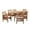 Teak Finish | Cream, variant on GDF Studio Maura Outdoor Acacia Wood 5 Piece Dining Set with Cushion, Teak and Cream