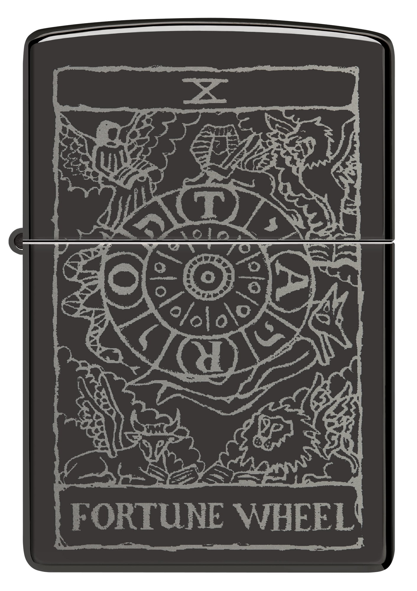 Zippo Wheel of Fortune Design High Polish Black Pocket Lighter