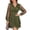 Army Green, variant on YHAJDS Women's Casual Dress,Women Midi Dresses Long Sleeve Casual Dress Solid Color V Neck Mesh Gold Print 3/4 Sleeve Paneled Dress for Fall Winter