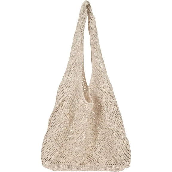 Women's Knit Tote Bag Shoulder Handbags Summer Shopping Bags