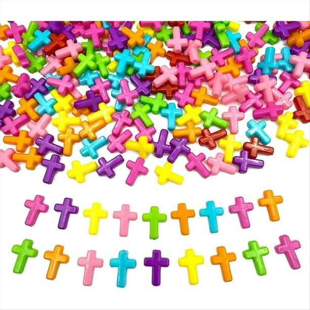 300 Cuentas Acrílicas Cruzadas, Cuentas Espaciadoras de Colores Variados para Hacer Pulseras, Collares, Pendientes y Joyas.