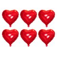 thumbnail image 1 of 6 Pcs Ballons en Feuille Rouges en Forme de Cœur pour Décorations de Mariage et d'Anniversaire, 1 of 8