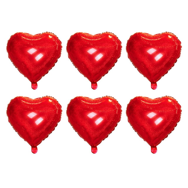 KAKOWELY 6 globos de aluminio con forma de corazón para bodas, cumpleaños, fiestas y decoración del hogar.