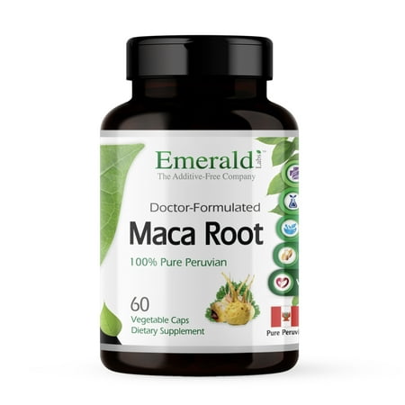 Emerald Labs Maca Root - Helps Support Regulation of Endocrine Health, Supports Adrenal Glands - 100% Pure Peruvian Maca Root - 60 Vegetable Capsules