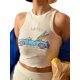 thumbnail image 2 of Lucakuins Mujeres Casual Crop Tops, Cartoon Car Letter Impreso Slim Fit Sin Mangas Chaleco Acanalado, 2 of 9