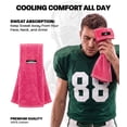 thumbnail image 2 of Exxact Sports Pink Football Towel with Hook & Loop Fastener, Quarterback QB Sports Towel to Clean Hands, Visor and Gloves - Highly Absorbent, Quick Dry (Pink), 2 of 7