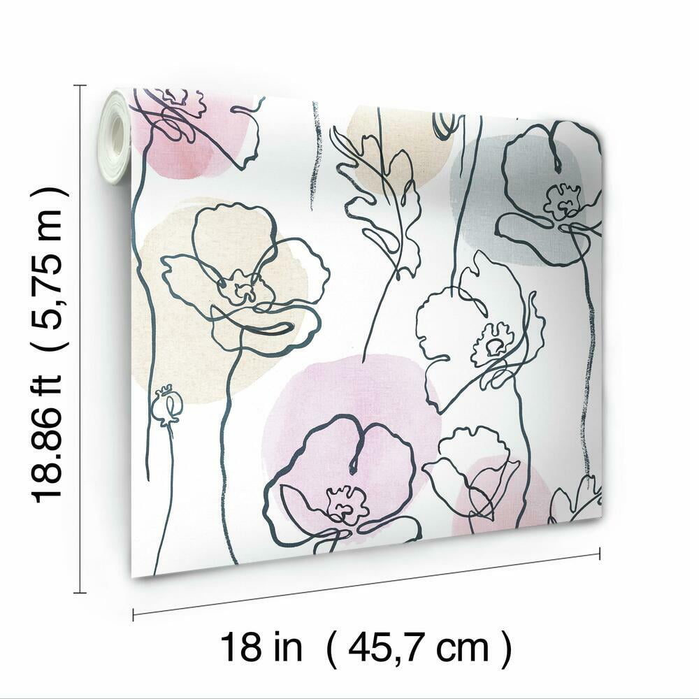 Lisa Audit Modern Poppy Peel and Stick Wallpaper