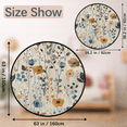 thumbnail image 2 of CURLYOOT Round Rug 3ft Flower Area Rug, Washable Circle Mat Non Slip Floor Carpet Mat, Poppy Floral Soft Indoor Rugs for Entryway Living Room Dining Room Bedroom, 2 of 7