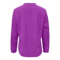 thumbnail image 5 of Womens Tops T Shirts Long Sleeve Corduroy Oversized Casual Button Up Tunic Sweat Loose Side Split Pullover Women Tees Blouses Purple M, 5 of 5