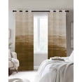 thumbnail image 3 of Brown Ombre Blackout Curtains, Light Blocking Print Window Curtains, Modern Abstract Art Ocean Oil Painting Thermal Insulated Window Drapes for Living Room Kitchen Cafe 2 Panels, 55"W x 39"L, 3 of 9