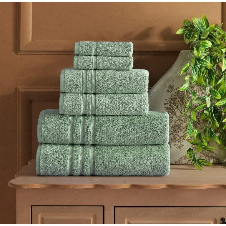 Hammam Linen White Bath Towels Set 6-Piece Original Turkish Cotton Soft,  Absorbent and Premium Towel for Bathroom and Kitchen 2 Bath Towels, 2 Hand