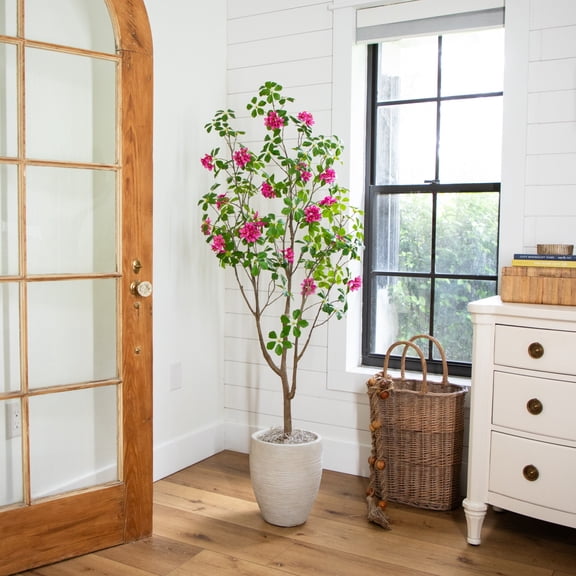 Nearly Natural Dogwood Artificial Tree with Real Touch Leaves - 5'