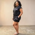 thumbnail image 2 of Women's Juniors Plus Black Bling Love Short Set, 2 of 4