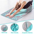thumbnail image 2 of Toalla de yoga MoKo, alfombrilla antideslizante para yoga caliente con bolsillo en la esquina, 189 x, 2 of 7