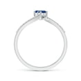 thumbnail image 2 of ANGARA Natural Two Stone Blue Sapphire Bypass Ring with Diamond Accents in 14K White Gold for Women (Size-3mm) | September Birthstone, Anniversary, Jewelry Gift for Women | Natural Blue Sapphire Ring, 2 of 7