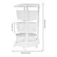 thumbnail image 4 of Miumaeov 3 Layer Kitchen Storage Cart Multi-function Rotating Basket Rack Vegetable Fruit Holder Bathroom Toy Shampoo Organizer, 4 of 16