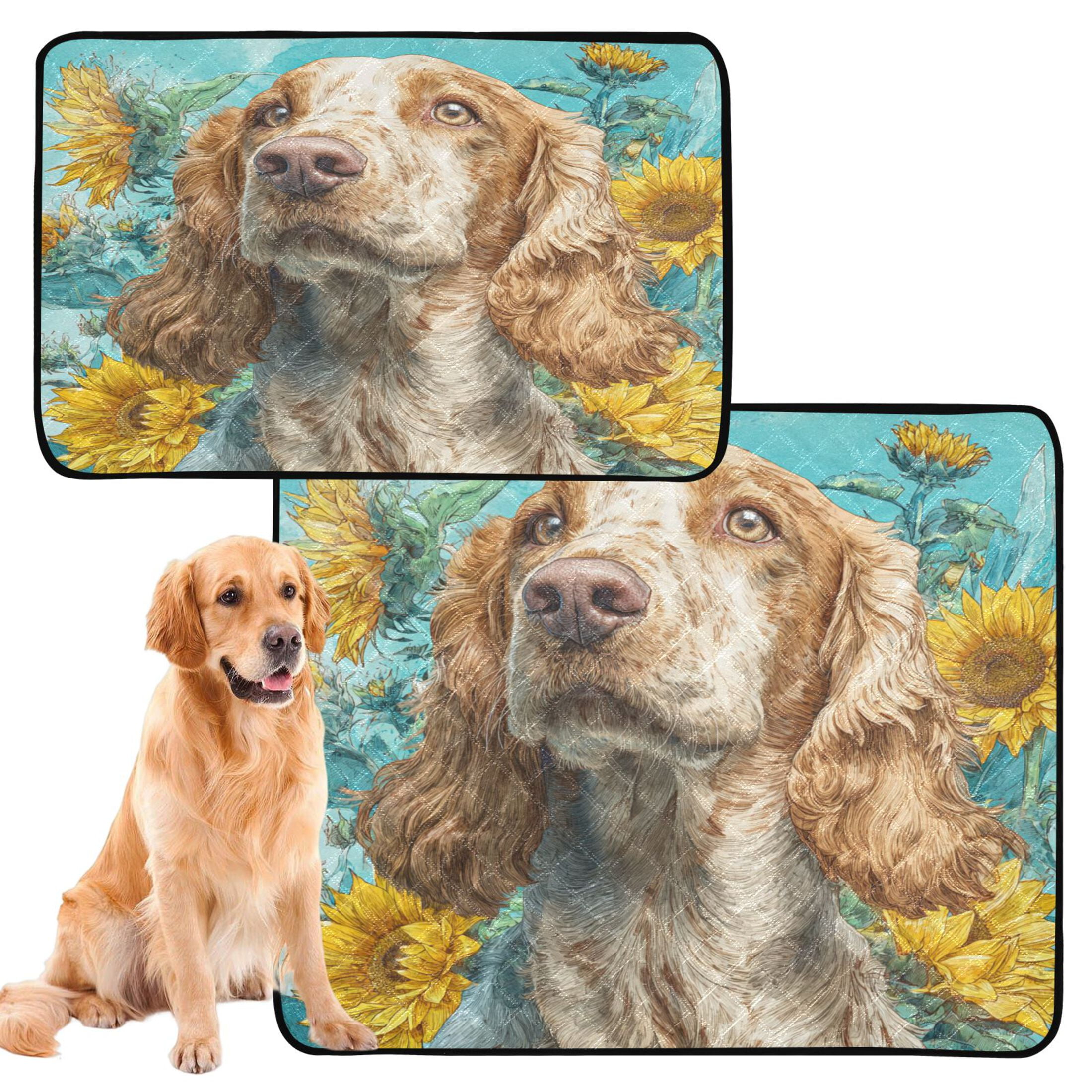 Qxltty Cocker Spaniel Dog Cat litter Pads Pet Set of 3 Diaper Mats Center Anti-leakage Layer Absorbent Soft and Comfortable