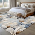 thumbnail image 5 of White Magnolia Area&nbsp;Rug 6x9ft Farmhouse Flowers Non-Slip&nbsp;Washable Square&nbsp;Rugs Soft Felt Indoor Floor Mat for Bedroom Kitchen Living Room Bathroom, 5 of 9