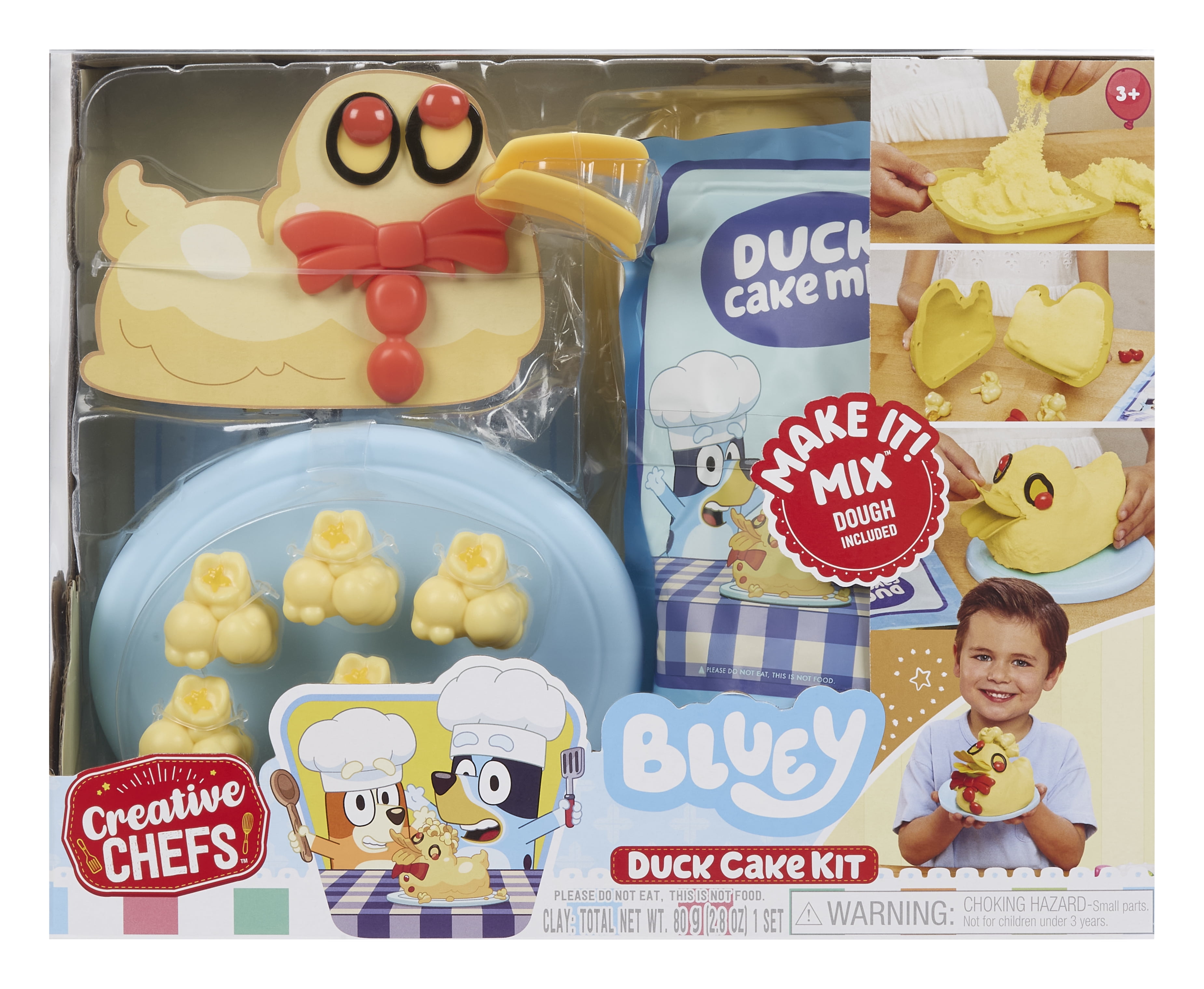Little Tikes Creative Chefs Bluey Duck Cake Kit, with Make-It Mix Play Sand, Ages 3+