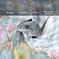 thumbnail image 6 of Easter Cloth Napkins, Spring Rabbit Eggs Flowers Herbs Blue Plaid Washable and Reusable Dinner Napkins Set of 2, Table Napkin for Kitchen Party Birthday Wedding Hotel Housewarming 20"x20", 6 of 9