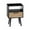 Black, variant on Hassch Rattan Nightstand with Power Outlet & USB Ports, Modern Side Table with Rattan Drawer and Storage, Natural Bedside End Table with Solid Wood Legs for Living Room, Bedroom Dorm and Small Spaces