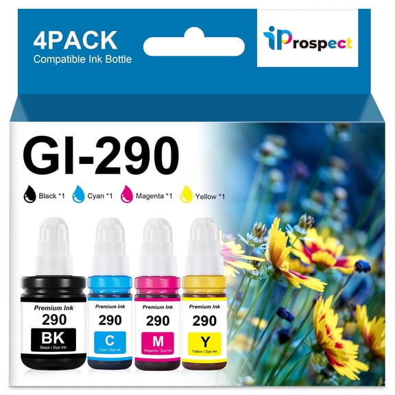 Compatible Replacements for Canon GI290 GI-290 Refill Ink Bottle Kit for Canon G4210 G3200 G4200 G2200 G1200 Printers Ink