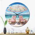 thumbnail image 2 of Designart "Beach Chairs Beautify Scenery II" Nautical & Beach Oversized Wall Clock, 2 of 5