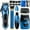 Blue, variant on 4-in-1 Men's Grooming Kit, Hair Clipper/Carving Trimmer/Foil Shaver/Nose Trimmer, Carbon Steel Blades, 2400mAh 300min Runtime, USB Fast Charge, 7 Guide Combs for Professional/Family Use