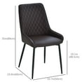 thumbnail image 3 of HOMCOM Dining Chairs Set of 2, PU Leather Kitchen Chairs with Metal Legs, 3 of 10