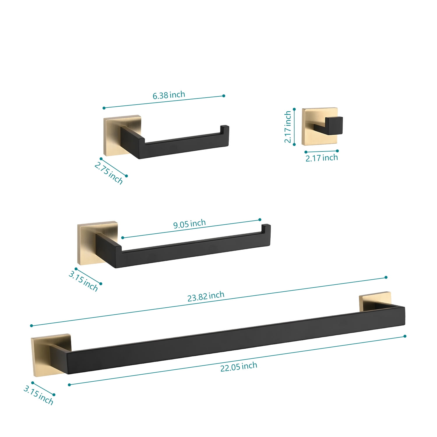 4 Piece Bathroom Hardware Set