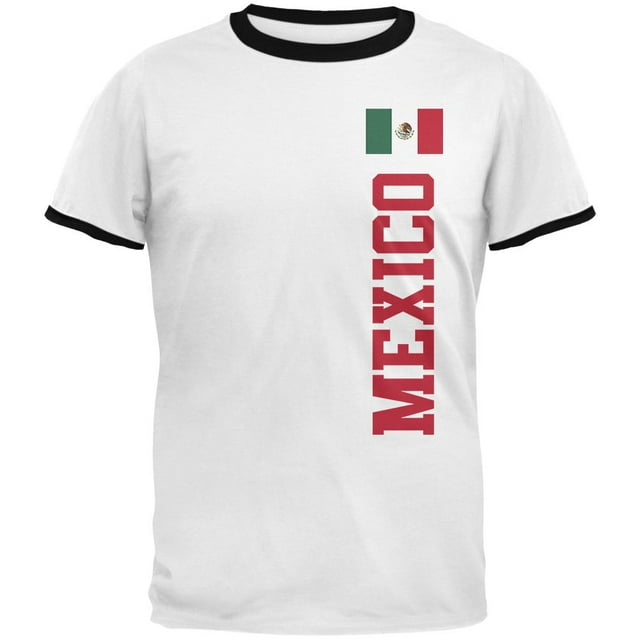 World Cup Mexico T-Shirt à Col Contrastant pour Hommes