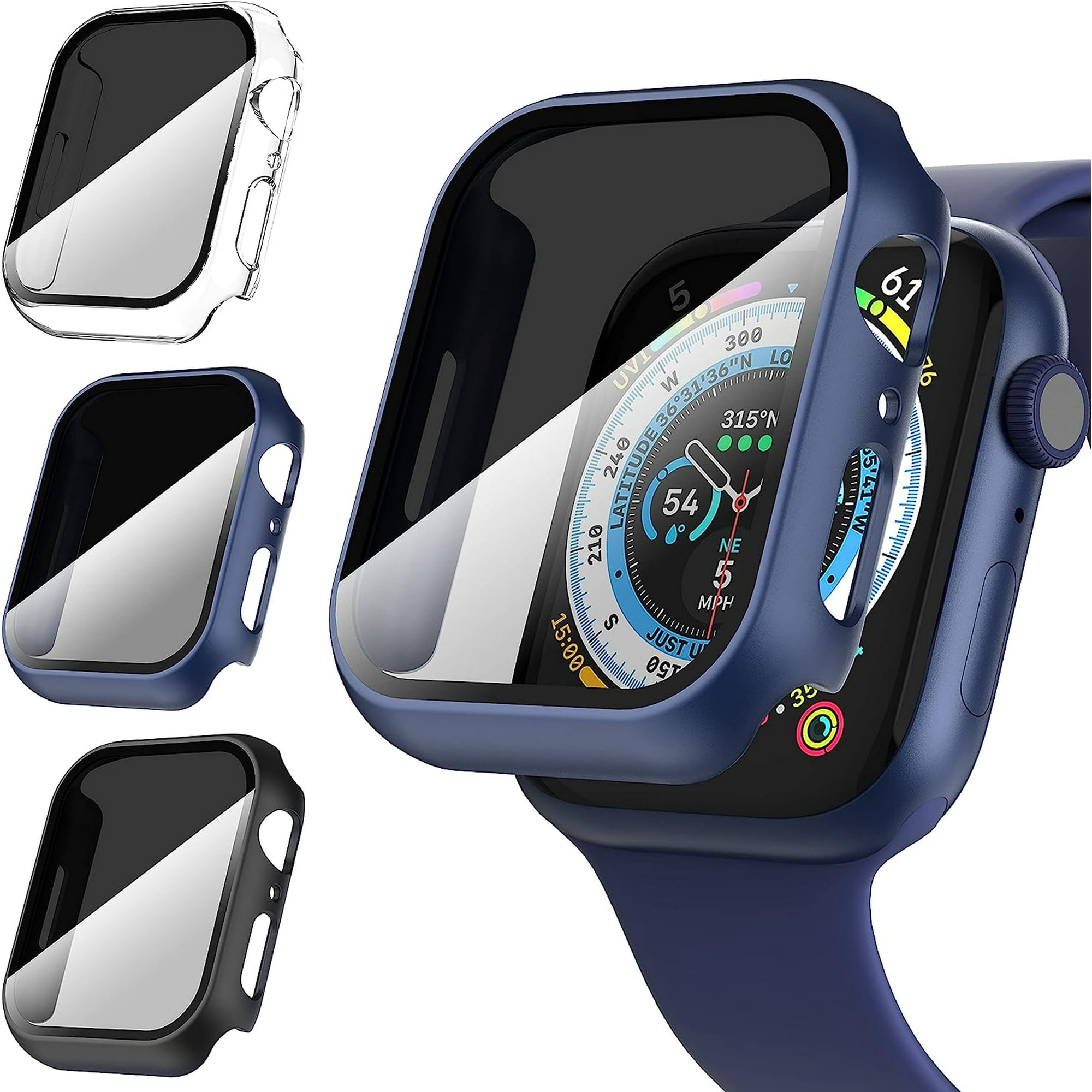 S 3 Pack for Apple Watch 45mm Privacy Screen Protector Case Anti Peeping Ultra Thin Tempered Glass Case Cover for iWatch Series 8 iWatch Series 7 45mm Walmart