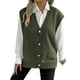 thumbnail image 1 of Chaleco de Punto Sin Mangas para Mujer, con Cuello en V, Botones, Informal, Holgado, para Otoño e Invierno. Verde Talla Única, 1 of 9
