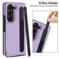 thumbnail image 4 of Decase Durable Phone Covers for Samsung Galaxy Z Fold5,Premium Luxury Leather Case with Card Holders Stand Function & Pen Slot & Stylus Pen for Samsung Z Fold5 2023 5G,Purple, 4 of 10