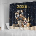thumbnail image 4 of Happy New Year Bulldog Welcome 2025 Balloon Firework Party Shower Curtain Dog Lover Gifts Idea Waterproof Bathroom Bathtub Curtain - 01014, 4 of 5