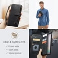 thumbnail image 2 of Wallet Case Compatible with Samsung Galaxy Note 10 Plus, Multifunctional Magnetic Closure Folio Case, [RFID Blocking] Durable PU Leather Flip Lanyard Strap Wristlet Zipper Card Holder Case, Black, 2 of 10