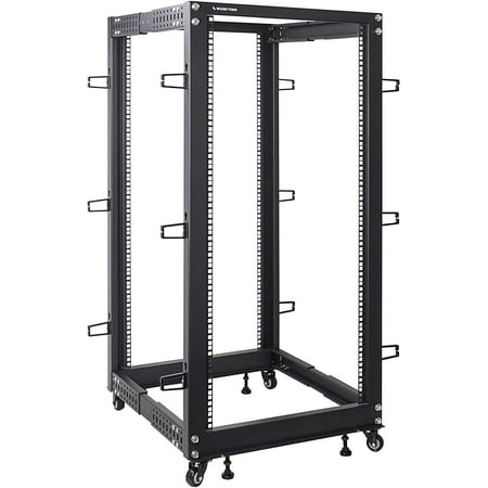 Sound Town 4-Post 25U Open Frame Sever and Network Equipment Rack with Adjustable Depth 22 -40   Casters  Levelers  Cable Management (ST4POF-A25U) price history on PriceWatchPro