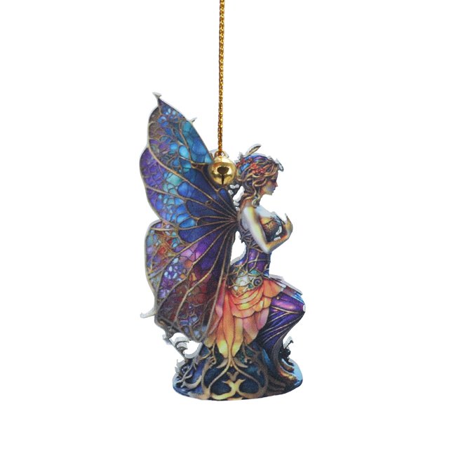 TIELUTT Colorful Fairy Fairies Painted Style Charm and Mysterious Rear Acrylic Beads for Chandeliers Hanging for Windows Ornament Christmas Elastic String for Bracelets Cat