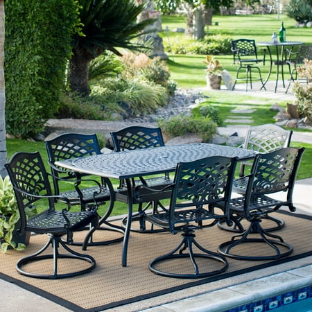 Aluminum 7 Piece Patio - Belham Living Sorrento Aluminum Rectangle 7 Piece Patio Dining Set