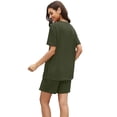 thumbnail image 3 of Asklazy Women's Pajamas Set short Sleeve and short Pants 2 Piece Pjs Sleepwear with Pockets,US Size,Army Green,2XL, 3 of 9