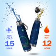 thumbnail image 2 of Galaxy 29oz Stainless Steel Insulated Thermos with Tea Filter, 360° Printed Travel Bottle, Leakproof BPA-Free Flask with Anti-Slip Base, 304 Inner & 201 Outer, Vacuum Cup, Starry, 2 of 6