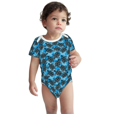 

Fotbe Bohemian Sea Turtle Pattern Unisex-baby Short-sleeve Bodysuit Short Sleeve Bodysuits One-piece 100% Organic Cotton for Infant Baby Boys Unisex-18 Months
